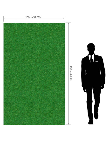 Alfombra de Césped Artificial Evemodel 100x250cm Verde Oscuro