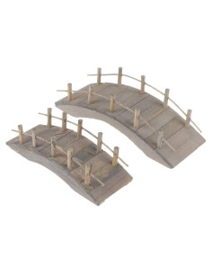 Puente Arco de Madera Dream-Wonderland 15x5 cm Jardín