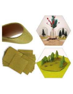 12PCS Alfombra Césped Artificial Evemodel 17x17cm Otoño