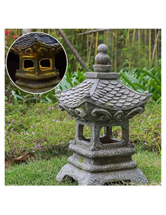 Estatua de Jardín Pagoda Zen Solar Aloak 35 cm Decorativa
