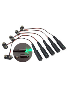 Paquete de 5 luces LED verdes MEL 9V para escenografía