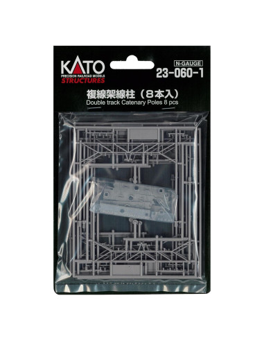 Poste Doble Vía Kato 23-060-1 para Modelos de Ferrocarril