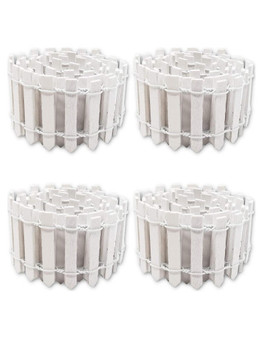 4 Piezas Cerca de Jardín Miniatura ROYHOO 89.9x5 cm Blanca