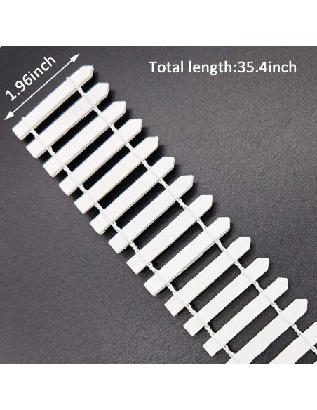 4 Piezas Cerca de Jardín Miniatura ROYHOO 89.9x5 cm Blanca