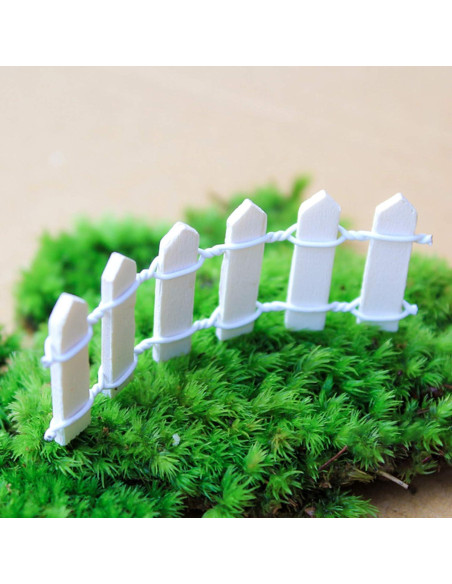 4 Piezas Cerca de Jardín Miniatura ROYHOO 89.9x5 cm Blanca
