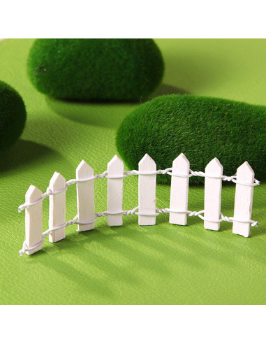 4 Piezas Cerca de Jardín Miniatura ROYHOO 89.9x5 cm Blanca