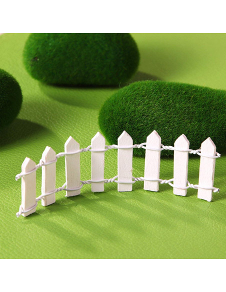 4 Piezas Cerca de Jardín Miniatura ROYHOO 89.9x5 cm Blanca