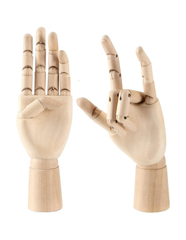 Maniquí de Mano de Madera JOIKIT 25,4 cm con Dedos Flexibles