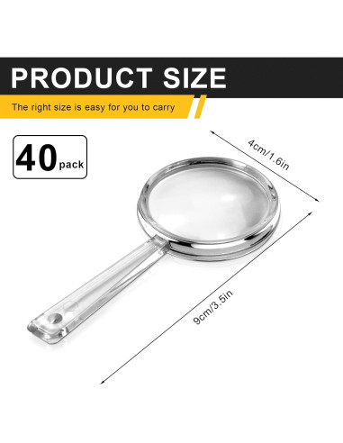 BILLIOTEAM Set de 40 Lentes de Aumento Acrílico 5X Mini