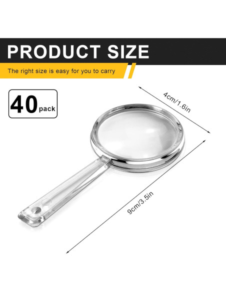 BILLIOTEAM Set de 40 Lentes de Aumento Acrílico 5X Mini