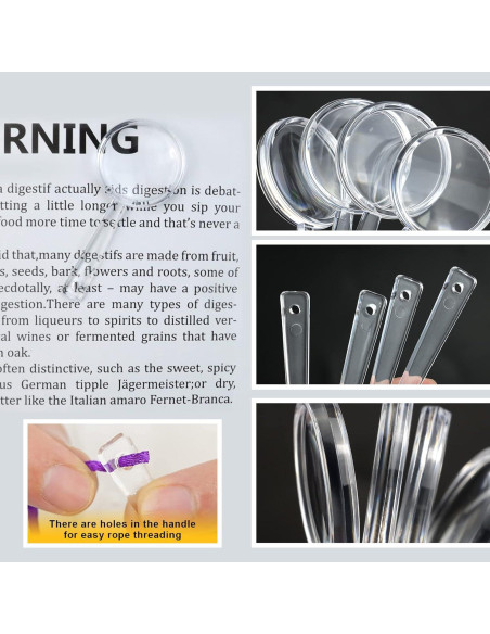 BILLIOTEAM Set de 40 Lentes de Aumento Acrílico 5X Mini