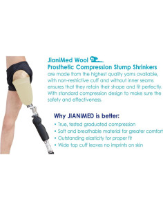 Reductores de muñón protésico JianiMed lana 35 cm S/M 2