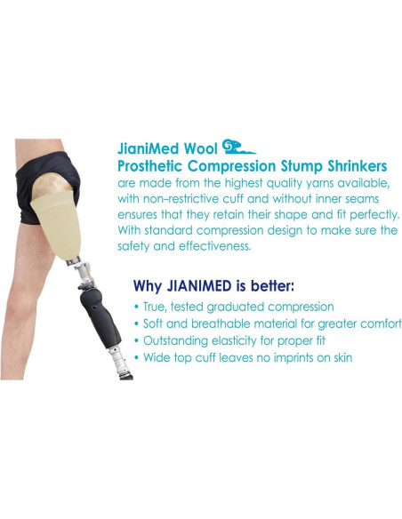 Reductores de muñón protésico JianiMed lana 35 cm S/M