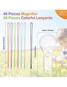 48 Lupas para Niños IRCHLYN 5X con Cordones Coloridos 2