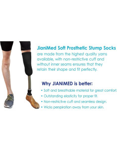 Calcetines protésicos de algodón JianiMed 4 PCS S/M/L 2
