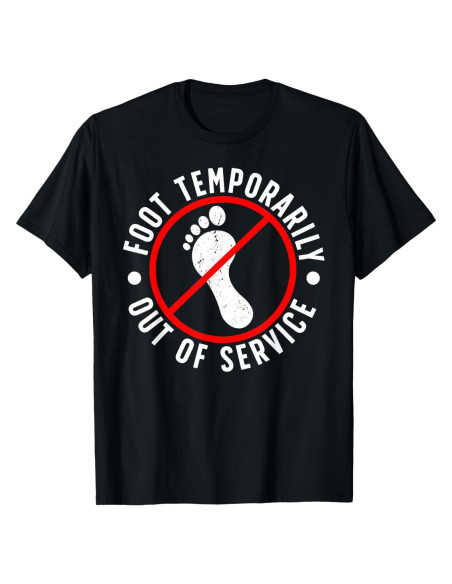 Camiseta divertida recuperación cirugía pie hombres negra