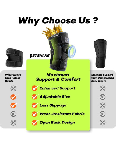Faja de Rodilla Articulada LETSHAKE Grande Ajustable
