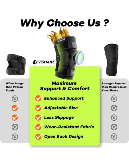 Faja de Rodilla Articulada LETSHAKE Grande Ajustable