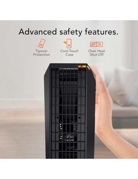 Calefactor Personal de Torre Vornado Rise 12H 120V Negro