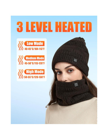 Gorro y Bufanda Calentados Unisex R-TAX RTX-DR08 4000mAh