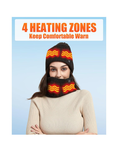 Gorro y Bufanda Calentados Unisex R-TAX RTX-DR08 4000mAh