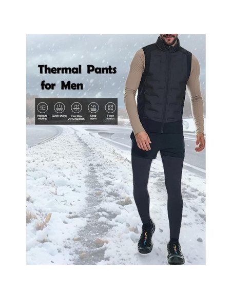 Pantalones Térmicos de Compresión Roxdme Hombre Negro