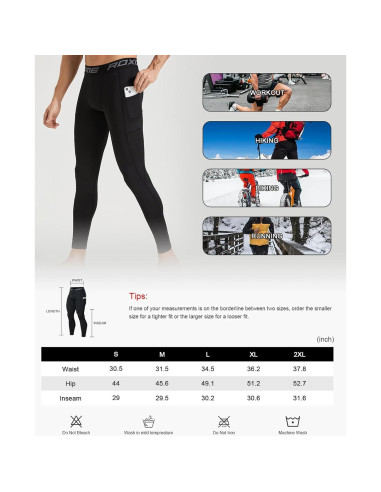 Pantalones Térmicos de Compresión Roxdme Hombre Negro