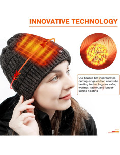 Gorro Calentado por Batería ARRIS Unisex Gris para Invierno 2