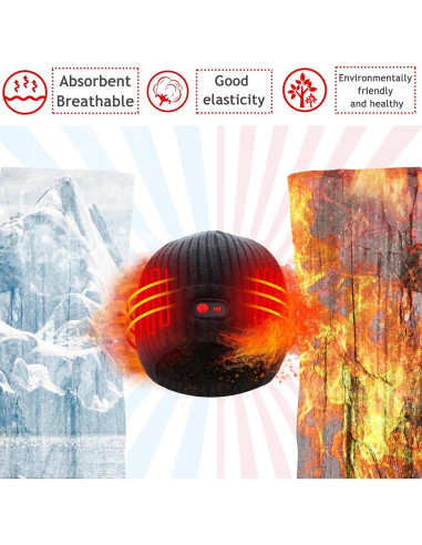 Gorro Calentado Autocastle 7.4V Unisex Negro 3 Niveles