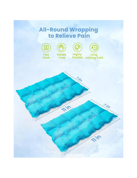 2 Paquetes de Hielo Reutilizables Koonie 20x20cm Terapia Fría