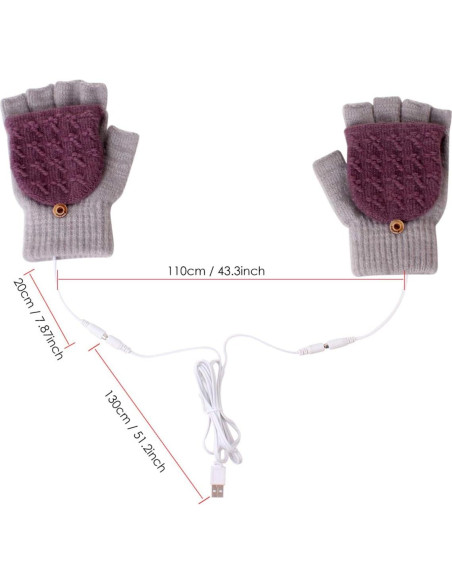 Guantes Calentados USB Unisex Petyoung - Invierno 16 cm