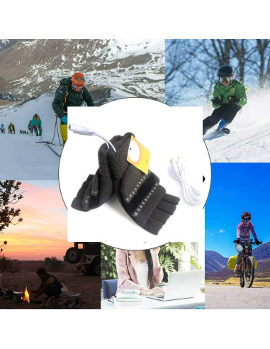 Guantes Calentados USB Kbinter para Invierno Gris Profundo