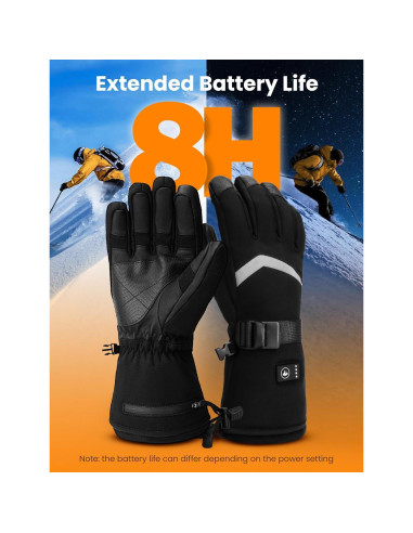 Guantes Calentados AMZYXH HT-10 Táctiles Unisex Negro