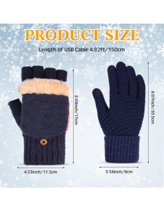 Guantes Térmicos USB Calentados ShinyMatch Unisex Verde 2