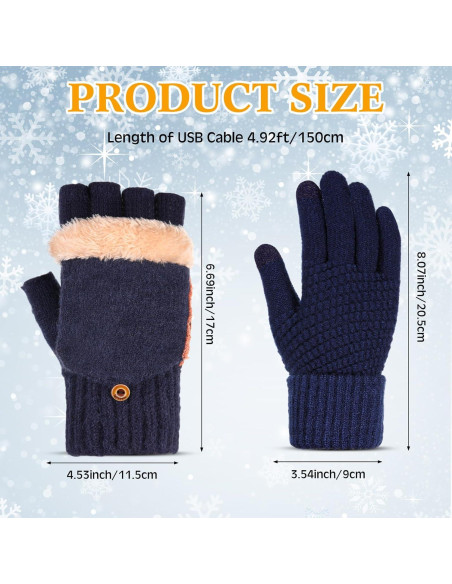 Guantes Térmicos USB Calentados ShinyMatch Unisex Verde