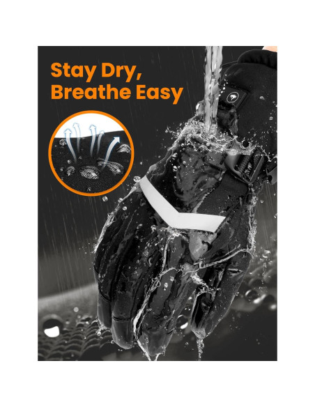 Guantes Calentados AMZYXH HT-10 Táctiles Unisex Negro