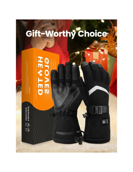 Guantes Calentados AMZYXH HT-10 Táctiles Unisex Negro