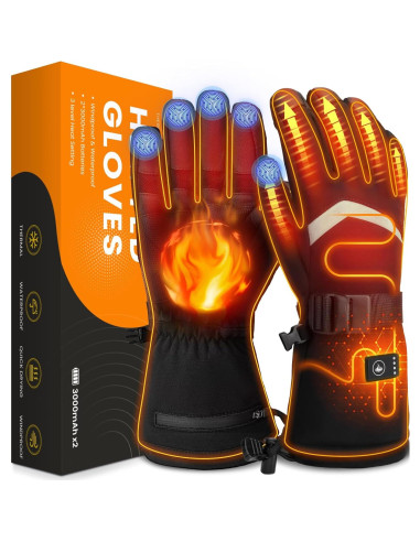 Guantes Calentados AMZYXH HT-10 Táctiles Unisex Negro