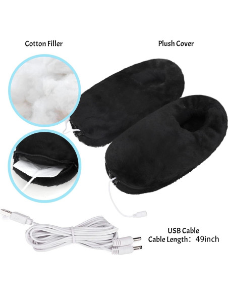 Zapatillas calefaccionadas PURFUN para invierno, antideslizantes
