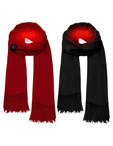 2 Bufandas Calentadas USB para Invierno - Lana Sintética