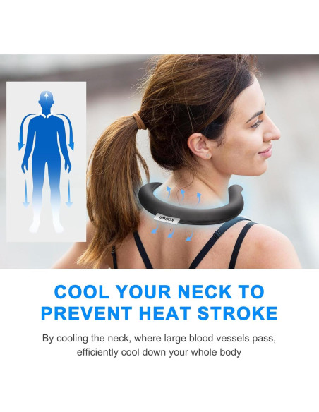 Tubo de Enfriamiento de Cuello Koowii Reutilizable Negro - 2 Piezas