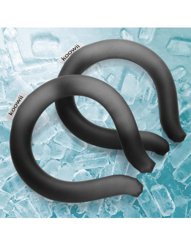 Tubo de Enfriamiento de Cuello Koowii Reutilizable Negro - 2 Piezas