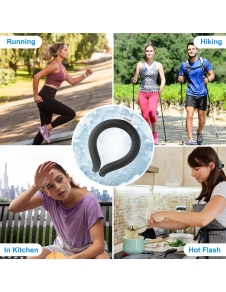 Tubo de Enfriamiento de Cuello Koowii Reutilizable Negro - 2 Piezas