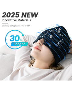 Gorro Alivio de Migraña ONLYCARE Gel Frío y Caliente Negro 2