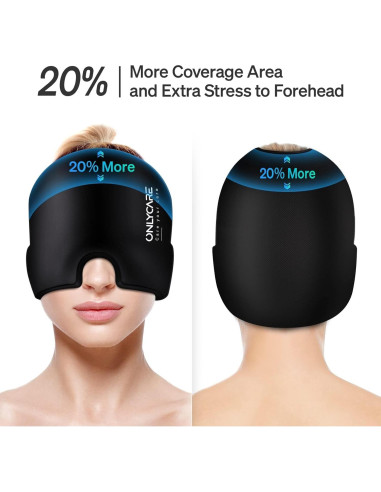 Gorro Alivio de Migraña ONLYCARE Gel Frío y Caliente Negro
