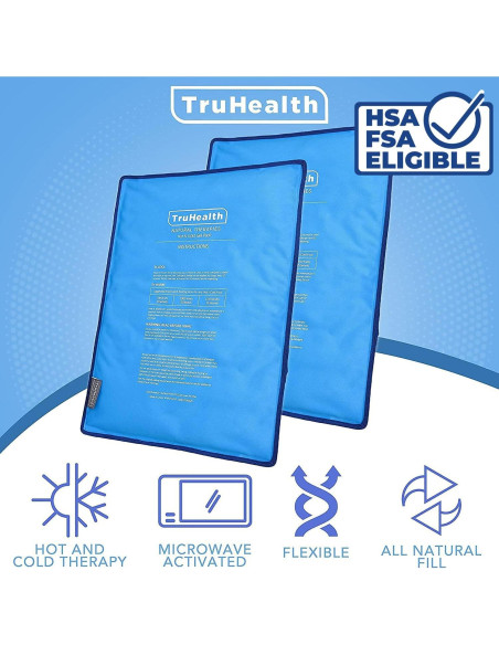Paquete de Hielo de Gel Reutilizable TruHealth 2 Piezas 29x18cm