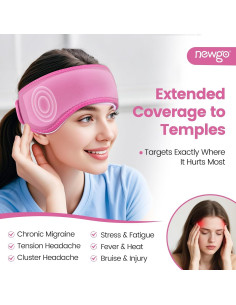 Funda de Hielo para Cabeza NEWGO - Alivio Migrañas Rojo 2