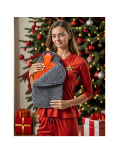 Funda Botella Agua Caliente Caucho Peterpan 2,96L Gris 2