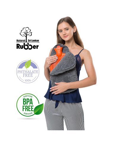 Funda Botella Agua Caliente Caucho Peterpan 2,96L Gris