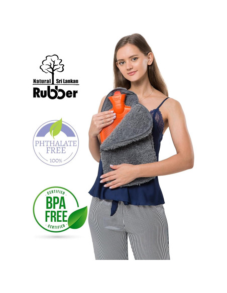 Funda Botella Agua Caliente Caucho Peterpan 2,96L Gris